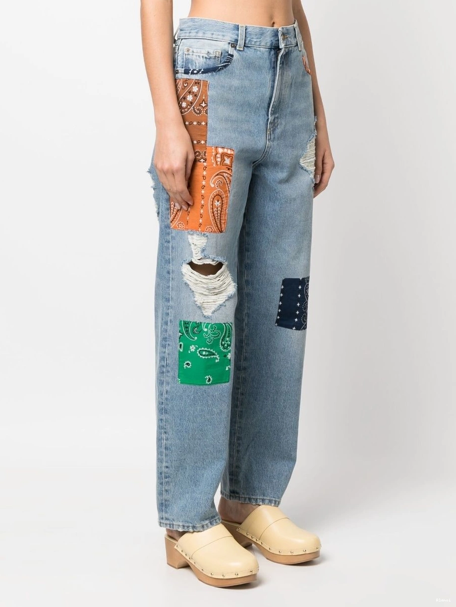 Cheap Alanui patchwork-detailing Women California jeans 0812
